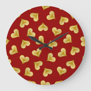Grande Horloge Ronde Motif de coeur