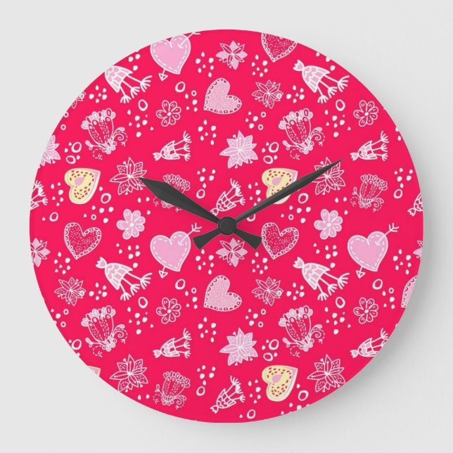 Grande Horloge Ronde Motif de coeur (Recto)