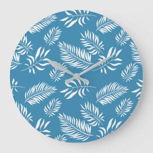 Grande Horloge Ronde Motif de feuilles 13