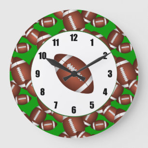 Grande Horloge Ronde Motif de Football