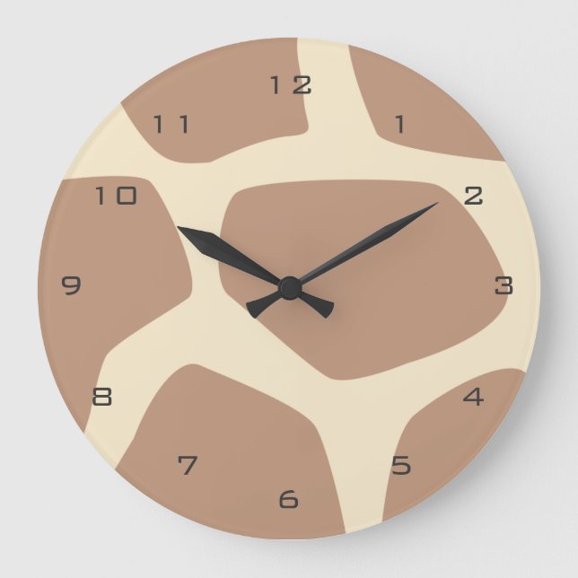 Grande Horloge Ronde Motif de girafe moderne (Recto)