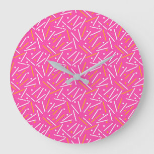 Grande Horloge Ronde Motif de lignes 1