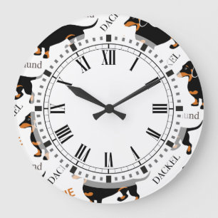 Grande Horloge Ronde Motif de teckel