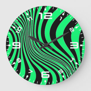 Grande Horloge Ronde Motif de texture d'impression de peau de zèbre