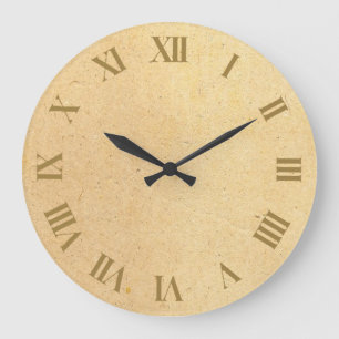Grande Horloge Ronde Motif de texture naturelle élégant