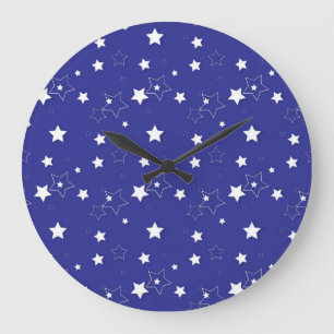 Grande Horloge Ronde Motif d'étoiles