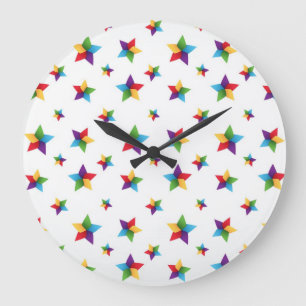 Grande Horloge Ronde Motif d'étoiles