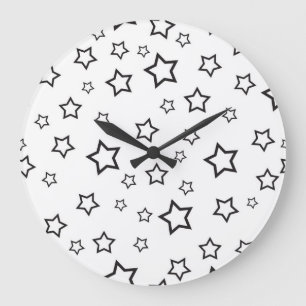 Grande Horloge Ronde Motif d'étoiles