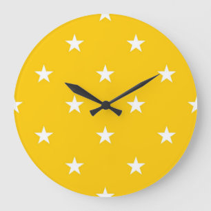 Grande Horloge Ronde Motif d'étoiles