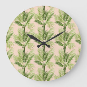 Grande Horloge Ronde Motif d'intérieur de palmier de l'oasis  