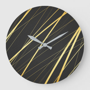 Grande Horloge Ronde Motif d'or 1
