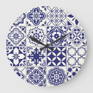Grande Horloge Ronde Motif en céramique