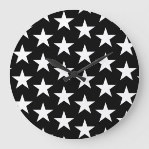 Grande Horloge Ronde Motif Étoiles 11