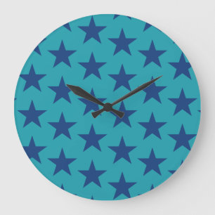 Grande Horloge Ronde Motif Étoiles 8