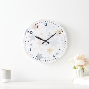 Grande Horloge Ronde Motif Fun Star