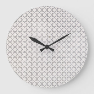 Grande Horloge Ronde Motif géométrique beige islamique
