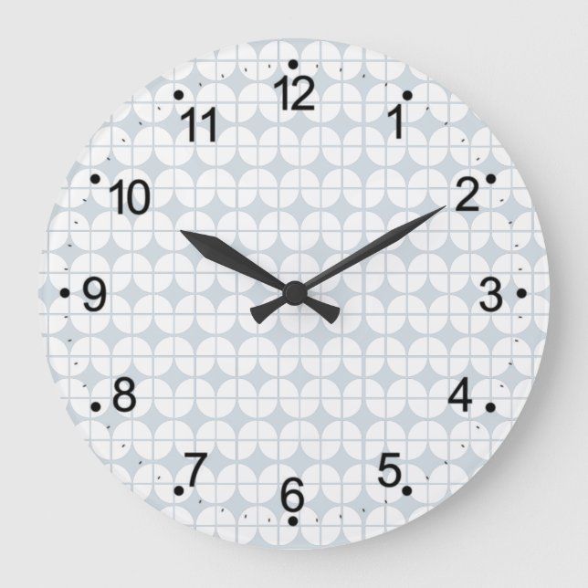 Grande Horloge Ronde Motif géométrique classique (Recto)