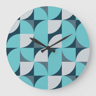 Grande Horloge Ronde Motif géométrique créatif