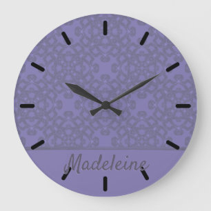 Grande Horloge Ronde Motif lavande personnalisé