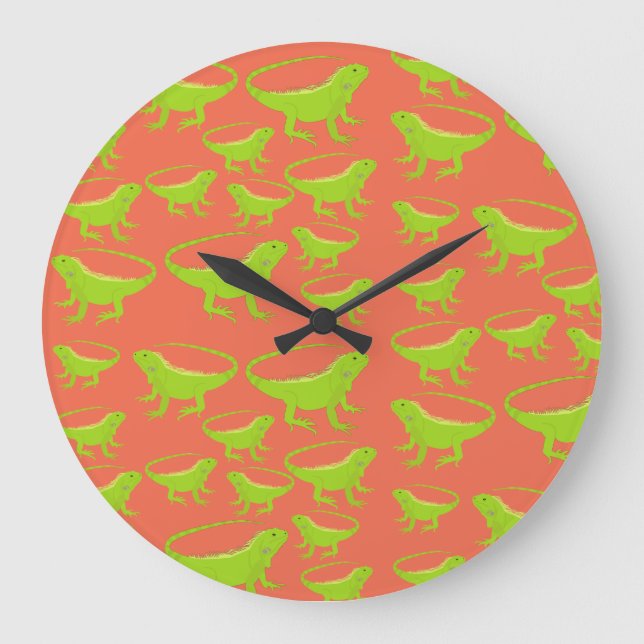 Grande Horloge Ronde Motif lézard iguane   (Recto)