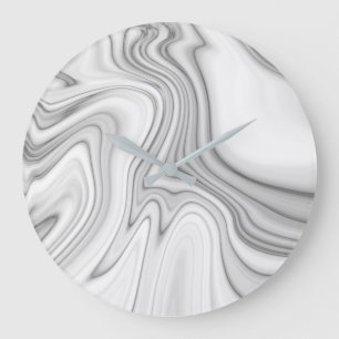 Grande Horloge Ronde Motif Marbre blanc moderne et élégant
