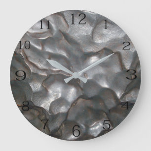 Grande Horloge Ronde Motif métallurgique,