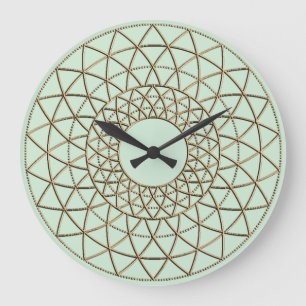 Grande Horloge Ronde Motif Monnaie Cercle Métallique Acrylique Clock