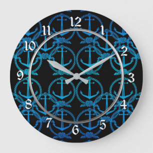 Grande Horloge Ronde Motif Round Wall Clock