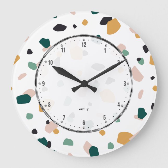 Grande Horloge Ronde motif terrazzo (Recto)