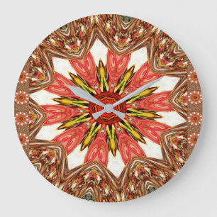 Grande Horloge Ronde Motif traditionnel africain asiatique边缘