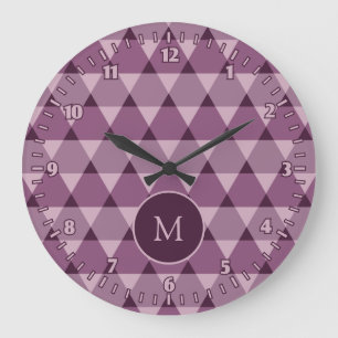 Grande Horloge Ronde Motif Triangles