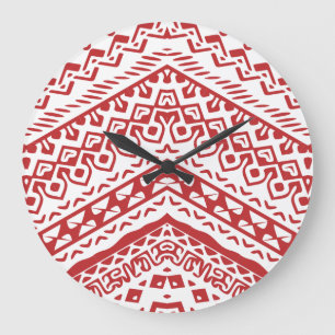 Grande Horloge Ronde Motifs ethniques 3