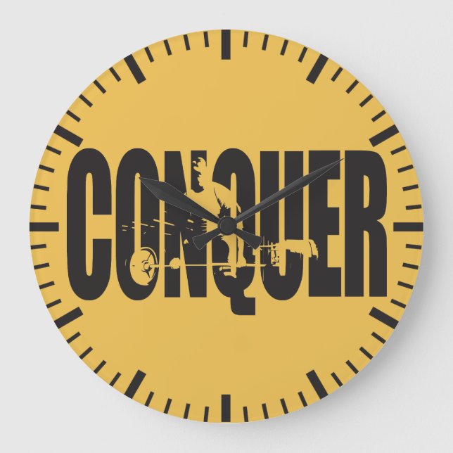 Grande Horloge Ronde Motivation Bodybuilding - Conquérir (Recto)