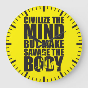 Grande Horloge Ronde Motivation "Poids Lifting"