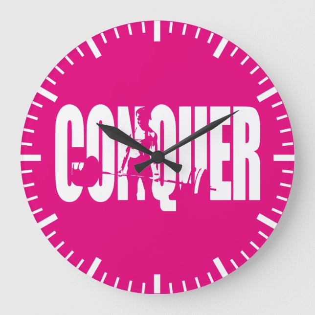 Grande Horloge Ronde Motivation pour le poids féminin - CONQUER (Recto)