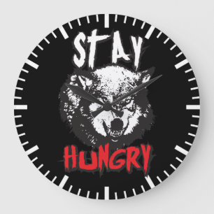 Grande Horloge Ronde Mots Motivationnels - Restez faim