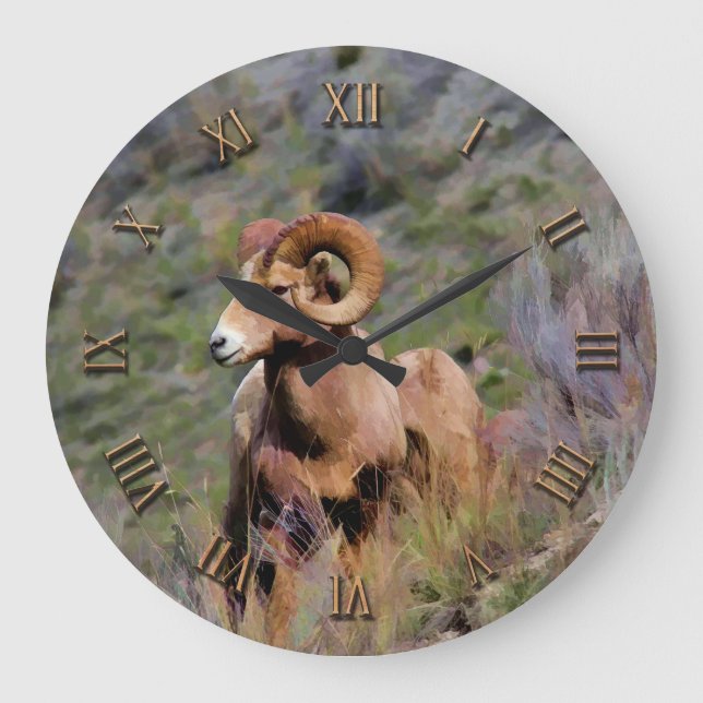 Grande Horloge Ronde Mouton noir des Rocheuses (Recto)
