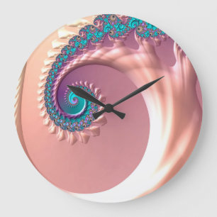 Grande Horloge Ronde Mouvement giratoire lilas d'art d'abstraction