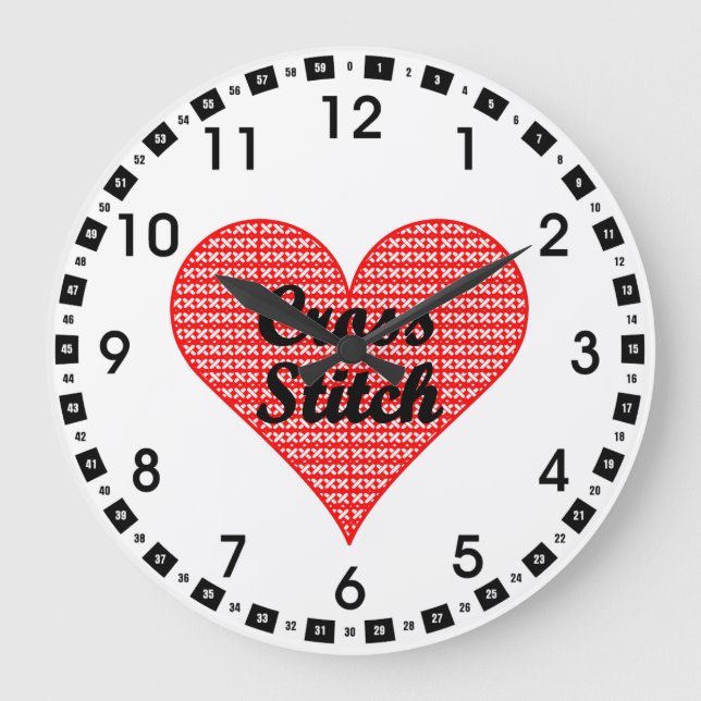 Grande Horloge Ronde Mug Coeur croisé (Recto)