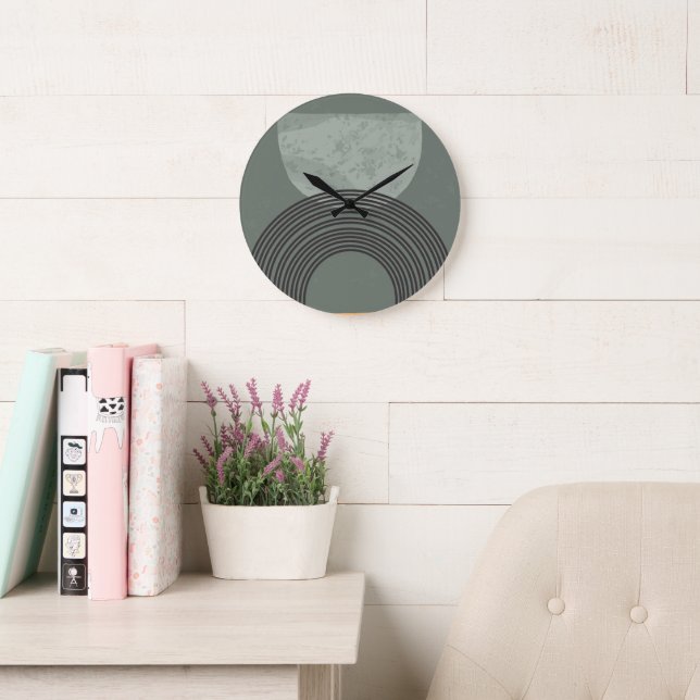 Grande Horloge Ronde Mur acrylique ronde Abstraite géométrique de 10,75 (Salle de lecture)