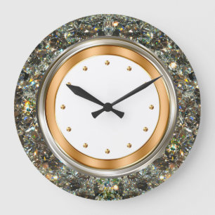 Grande Horloge Ronde Mur de style brillant élégant