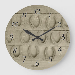Grande Horloge Ronde Mur des chaussures de cheval