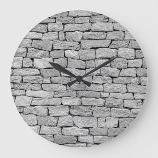 Grande Horloge Ronde Mur en pierre grise, arrière - plan abstrait.