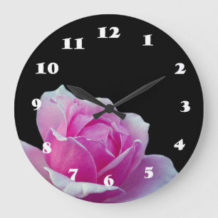 Grande Horloge Ronde Mur rose