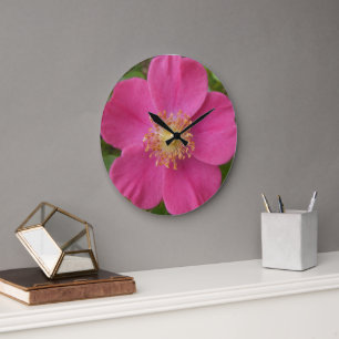 Grande Horloge Ronde Mur rose rose vif