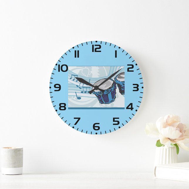 Grande Horloge Ronde Musique Bongo Drum (Créateur téléchargé)