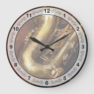 Grande Horloge Ronde Musique - Cuivres - Saxophone