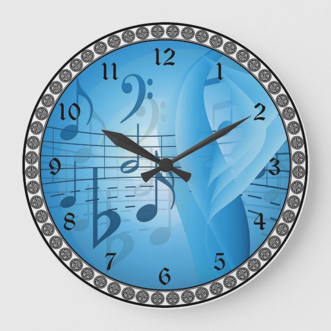 Grande Horloge Ronde Musique en bleu (Recto)