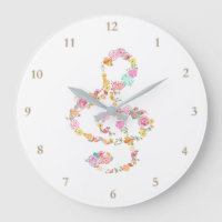 musique trek clef fleurs d'aquarelle