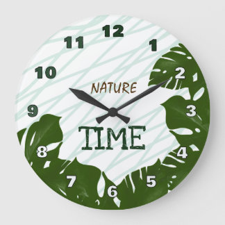 Grande Horloge Ronde Nature Time Tropical Green